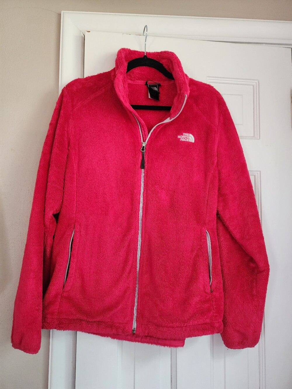 The North Face Women's Bright Red Plush Full-Zip Fleece Jacket